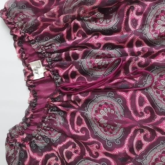Milly 100% Silk Paisley Bell Sleeves Top - Picture 9 of 10